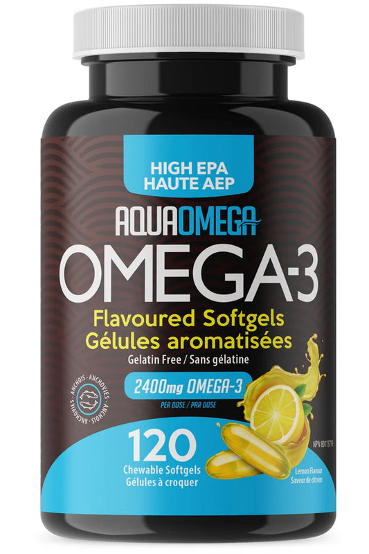 AQUAOMEGA High EPA Omega-3 (Lemon Chew - 120 ct)