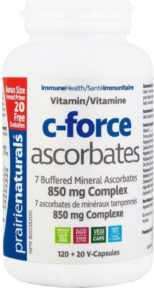 PRAIRIE NATURALS Vitamin C Force Ascorbates (140 veg caps)