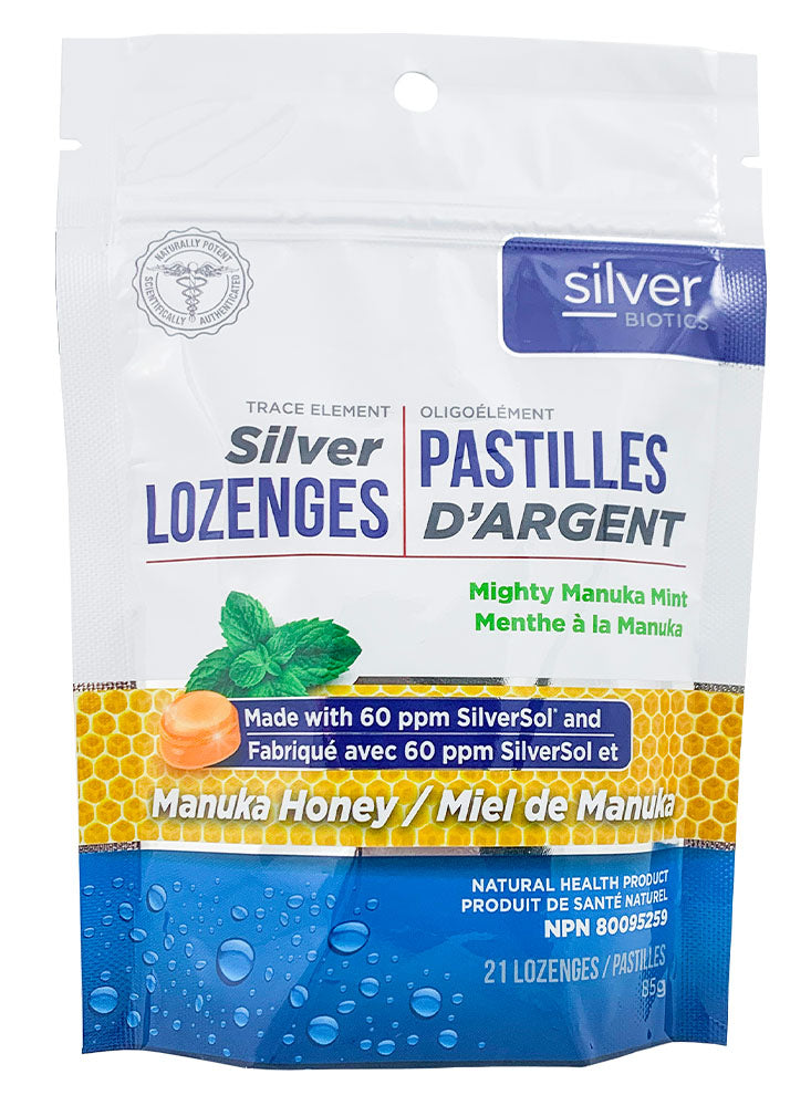 SILVER BIOTICS Silver Lozenges (Manuka Mint - 21 lozenges)