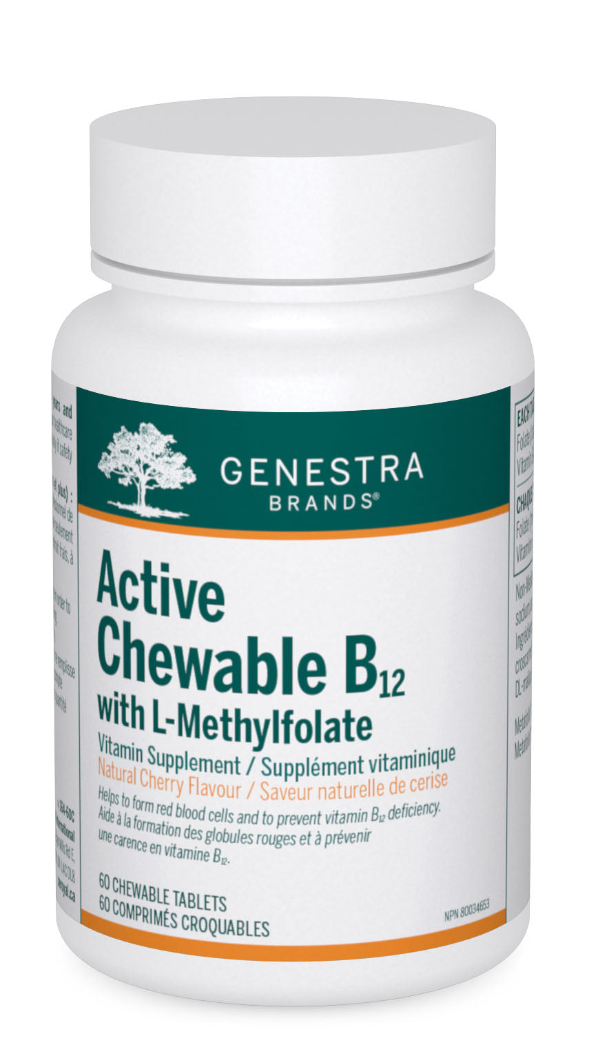 GENESTRA Active Chewable B12+L-Methylfolate (60 tabs)